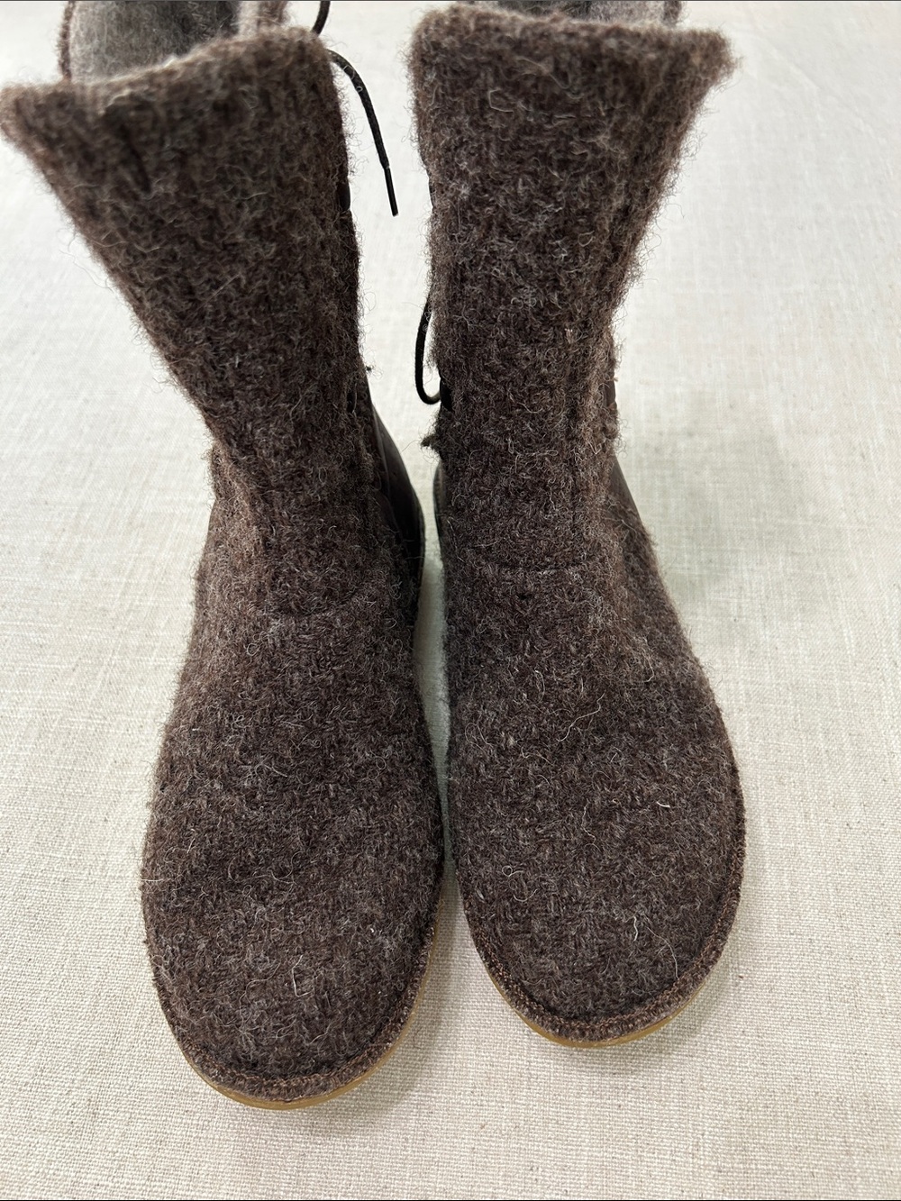 Po Zu Piper V Dark Brown "Rey" Boots Wool Blend Lace-Up Ankle Cosplay Women's 38 - Picture 12 of 12